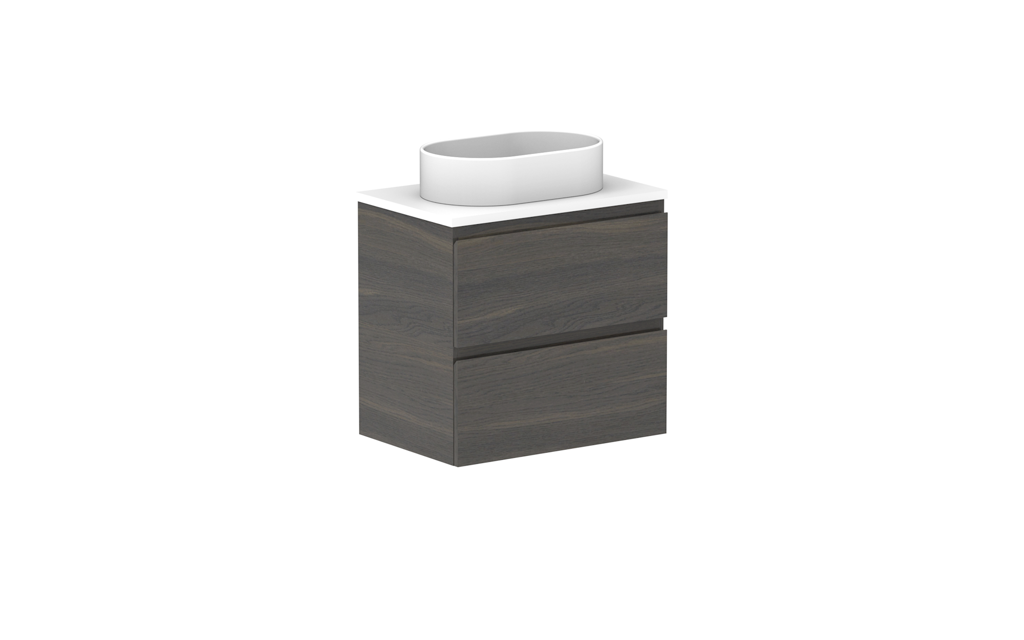 Glacier Ensuite All-Drawer, 600 Twin, Wall Hung