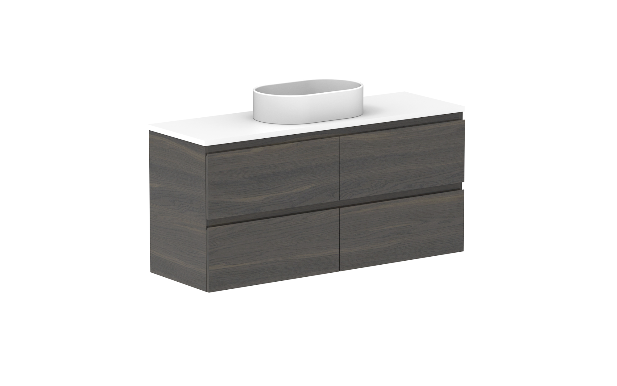 Glacier Ensuite All-Drawer, 1200 Twin, Wall Hung