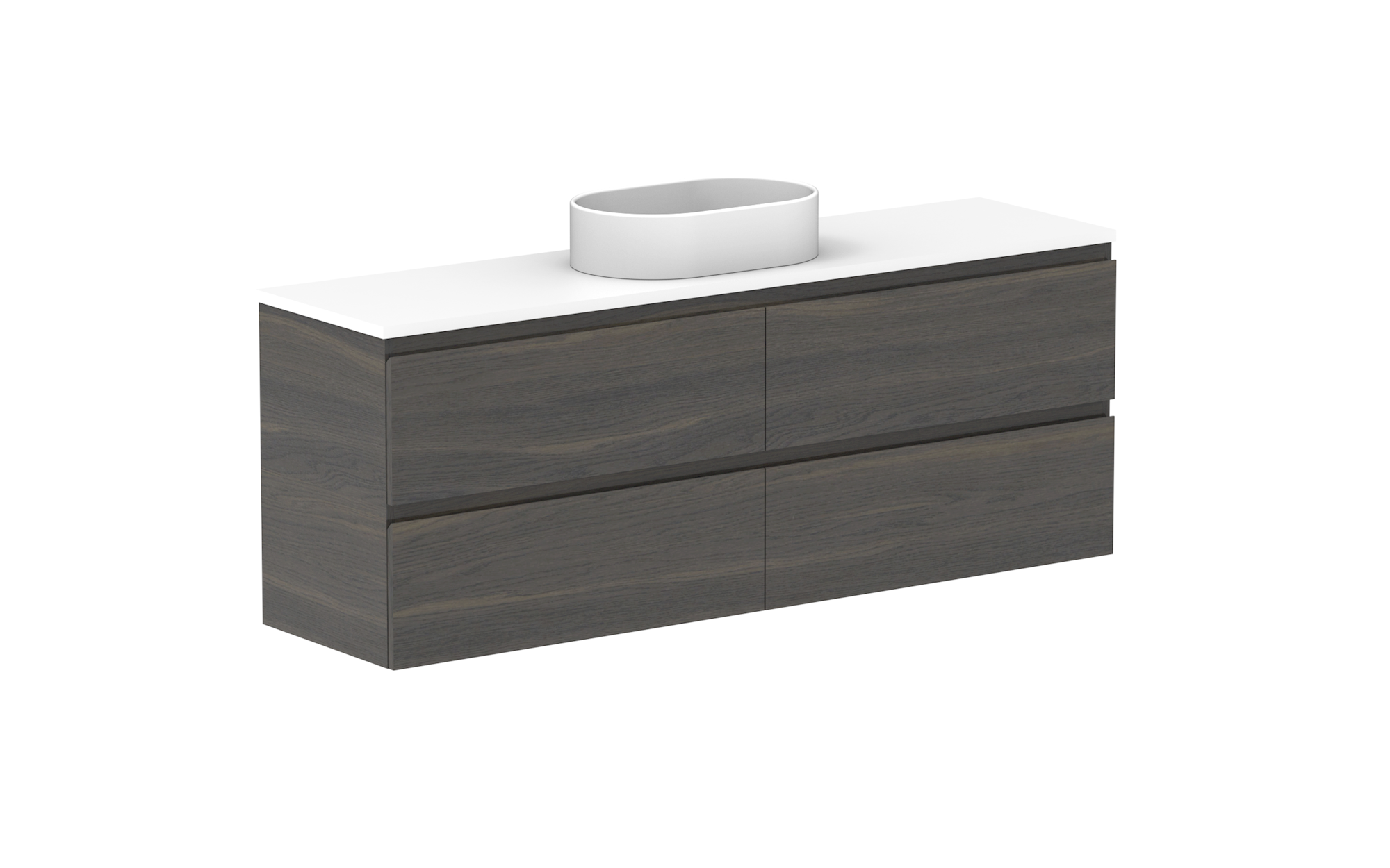 Glacier Ensuite All-Drawer, 1500 Twin, Wall Hung